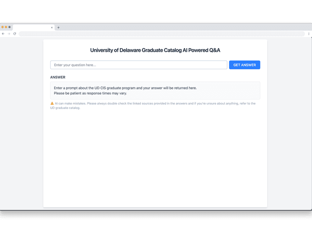 UD CIS Chatbot (Capstone Extension)